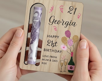 21st Birthday Money Gift - 21st Money Wallet - 21st Birthday for Her - 21st For Women - 21st Birthday Money Holder - Birthday Girl