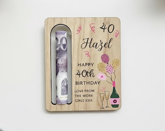 40th Birthday Money Gift - 40th Money Wallet - 40th Birthday for Her - 40th For Women - 40th Birthday Money Holder - Birthday Girl