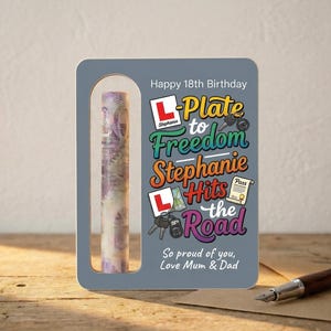 Personalised Driving Lessons Fund 18th Birthday Money Holder | Cherrywood L Plate Gift | First Car