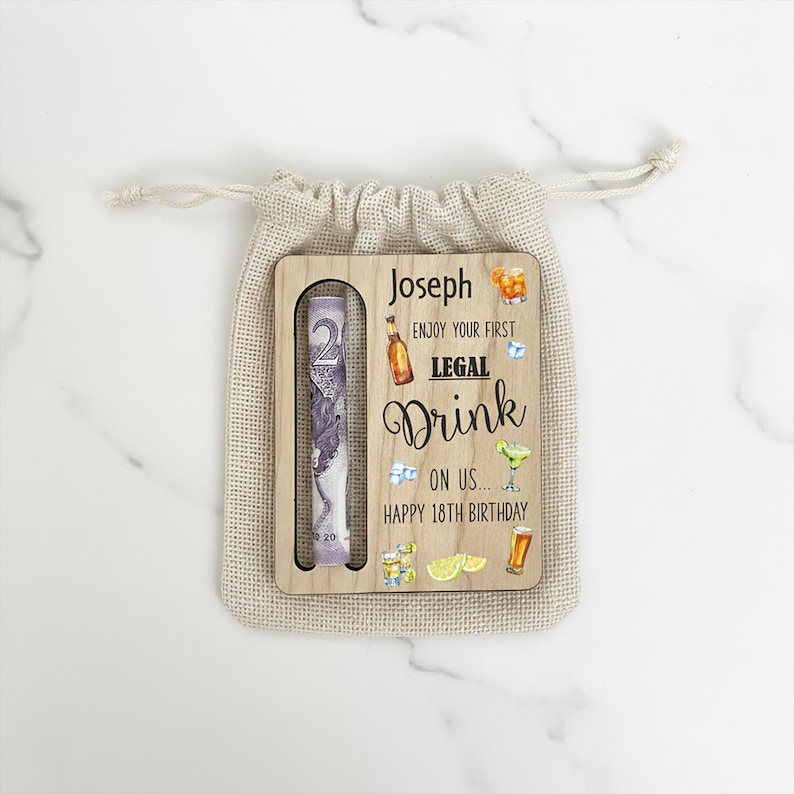 18th Birthday Money Gift | 18th Money Wallet | 18th Birthday for Him | First Legal Drink 18th Birthday Money Holder, Birthday Boy Beer Money Drink Basic