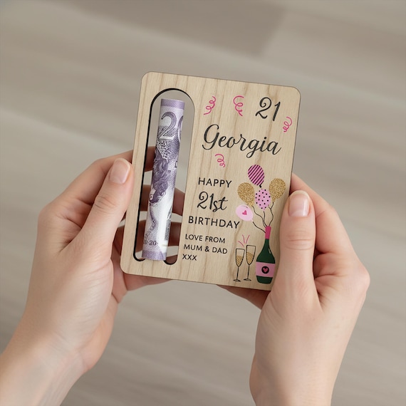 21st Birthday Money Gift - 21st Money Wallet - 21st Birthday for Her - 21st For Women - 21st Birthday Money Holder - Birthday Girl