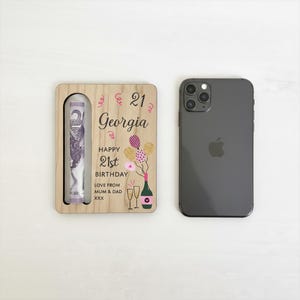 21st Birthday Money Gift - 21st Money Wallet - 21st Birthday for Her - 21st For Women - 21st Birthday Money Holder - Birthday Girl afbeelding 10