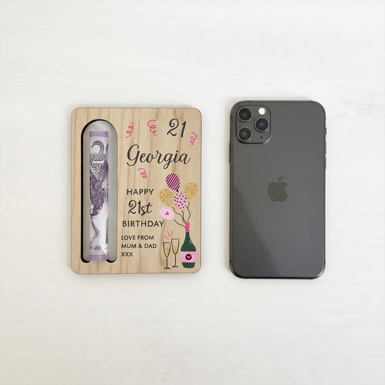 21st Birthday Money Gift - 21st Money Wallet - 21st Birthday for Her - 21st For Women - 21st Birthday Money Holder - Birthday Girl afbeelding 10