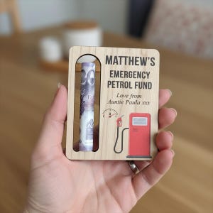 Emergency Petrol Fund - Money Gift - Passing Driving Test - Driving Test Gift - Money Holder Gift - New Driver Gifts