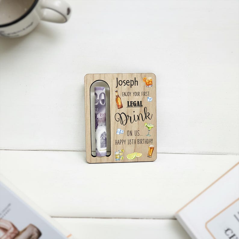 18th Birthday Money Gift | 18th Money Wallet | 18th Birthday for Him | First Legal Drink 18th Birthday Money Holder, Birthday Boy Beer Money image 1