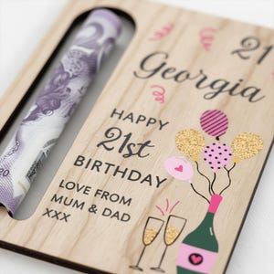 21st Birthday Money Gift - 21st Money Wallet - 21st Birthday for Her - 21st For Women - 21st Birthday Money Holder - Birthday Girl afbeelding 7