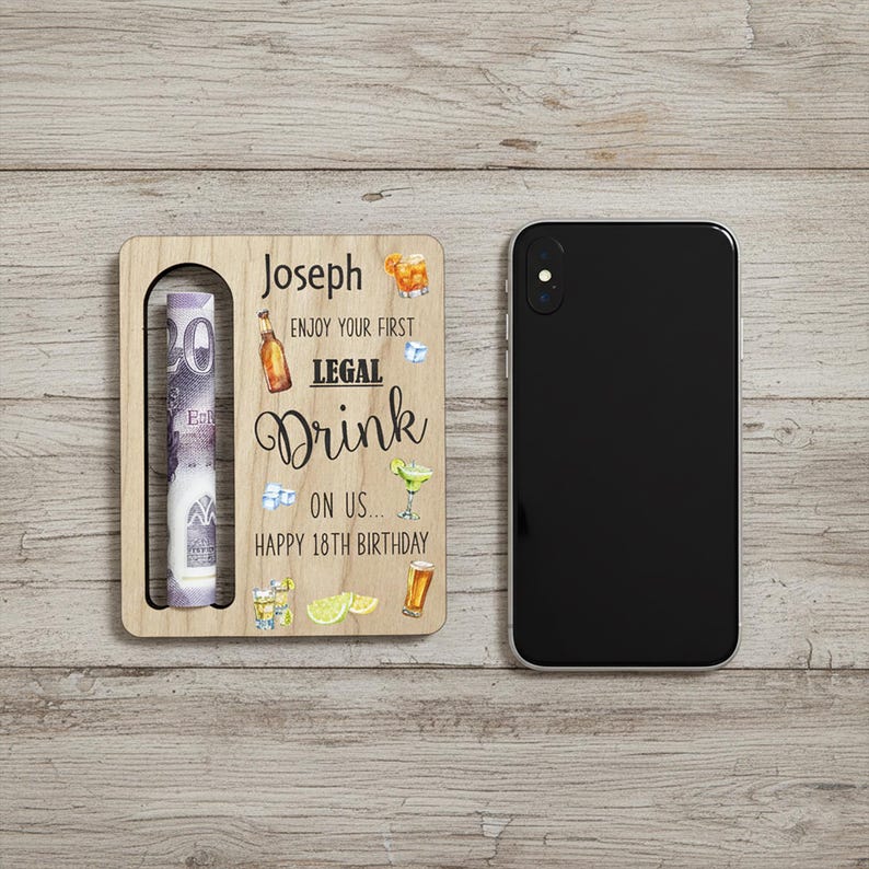 18th Birthday Money Gift | 18th Money Wallet | 18th Birthday for Him | First Legal Drink 18th Birthday Money Holder, Birthday Boy Beer Money image 9