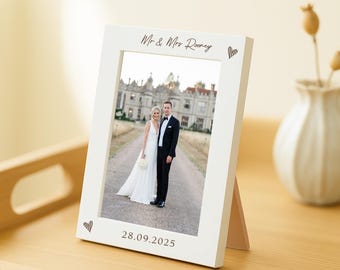 Wedding Photo Frame 7x5 | Gift for Newlyweds | Wedding Gift Idea | Mr & Mrs Picture Frame | Wedding Day Keepsake