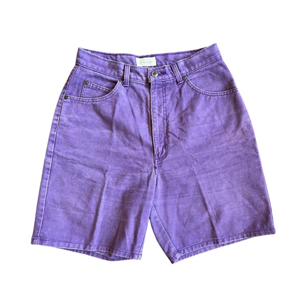 vintage purple high waisted jean shorts st. john’s bay 90s 00s Y2K size 10 28” waist 7” inseam