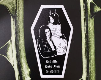 Sticker Love to Death / Cercueil gothique de la Saint-Valentin / Type O négatif / Romance sombre