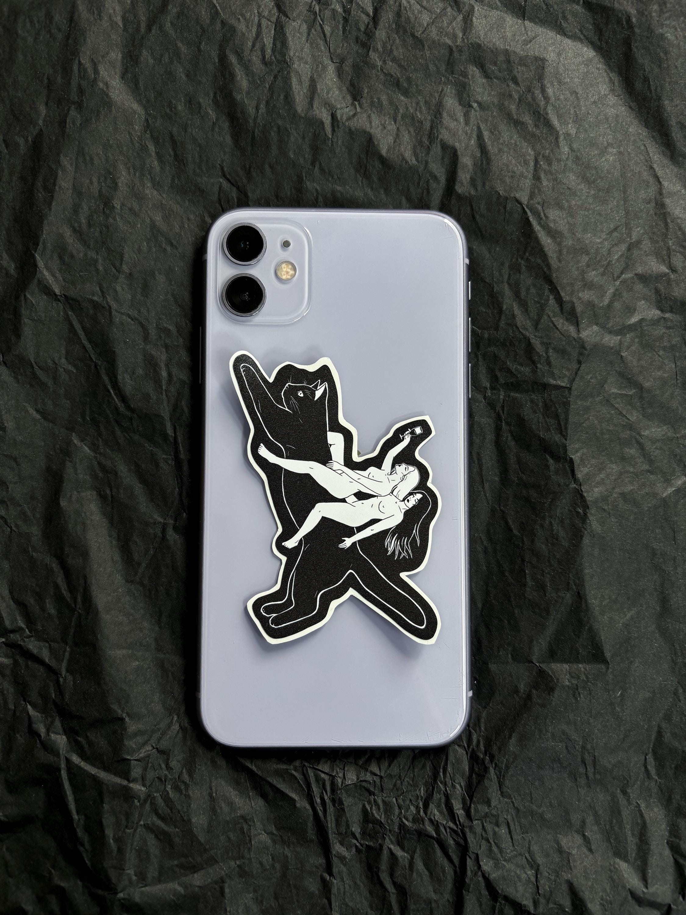 Witches Black Cat Vinyl Sticker | Gothic Feminist Dark Art, Halloween ...