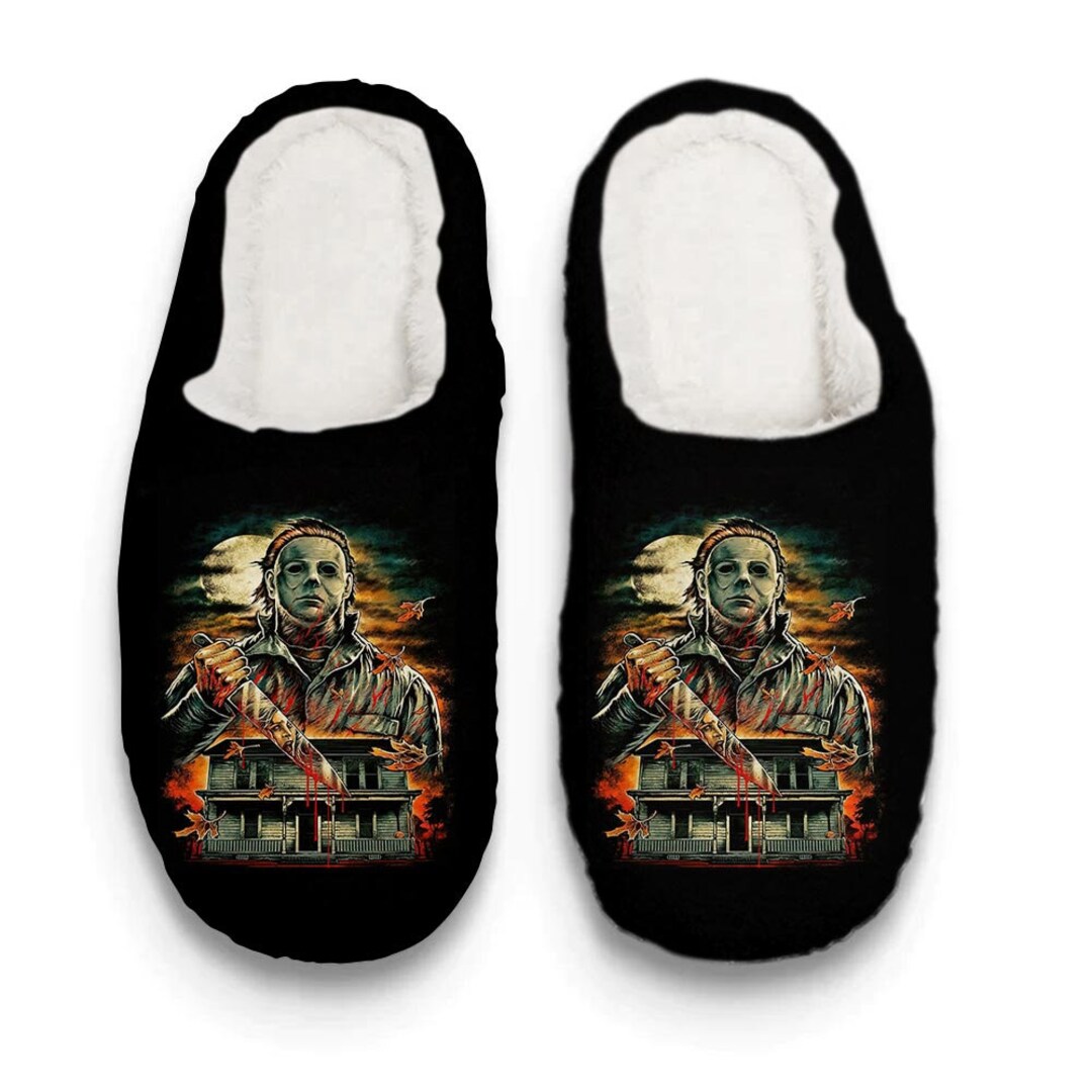 Halloween Michael Myers Slippers Spooky Slipper Fall Etsy