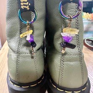 Nonbinary Pride Quartz Crystal Boot Charms - Set of Two
