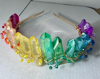 Rainbow Crown Pride Costume Rainbow Halloween Costume LGBTQ  display picture 1