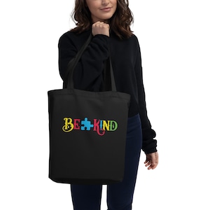 Be Kind Eco Tote Bag, Autism Awareness Tote, Birthday Gift, Autism Mom Gift, Everyday tote, Birthday Gift