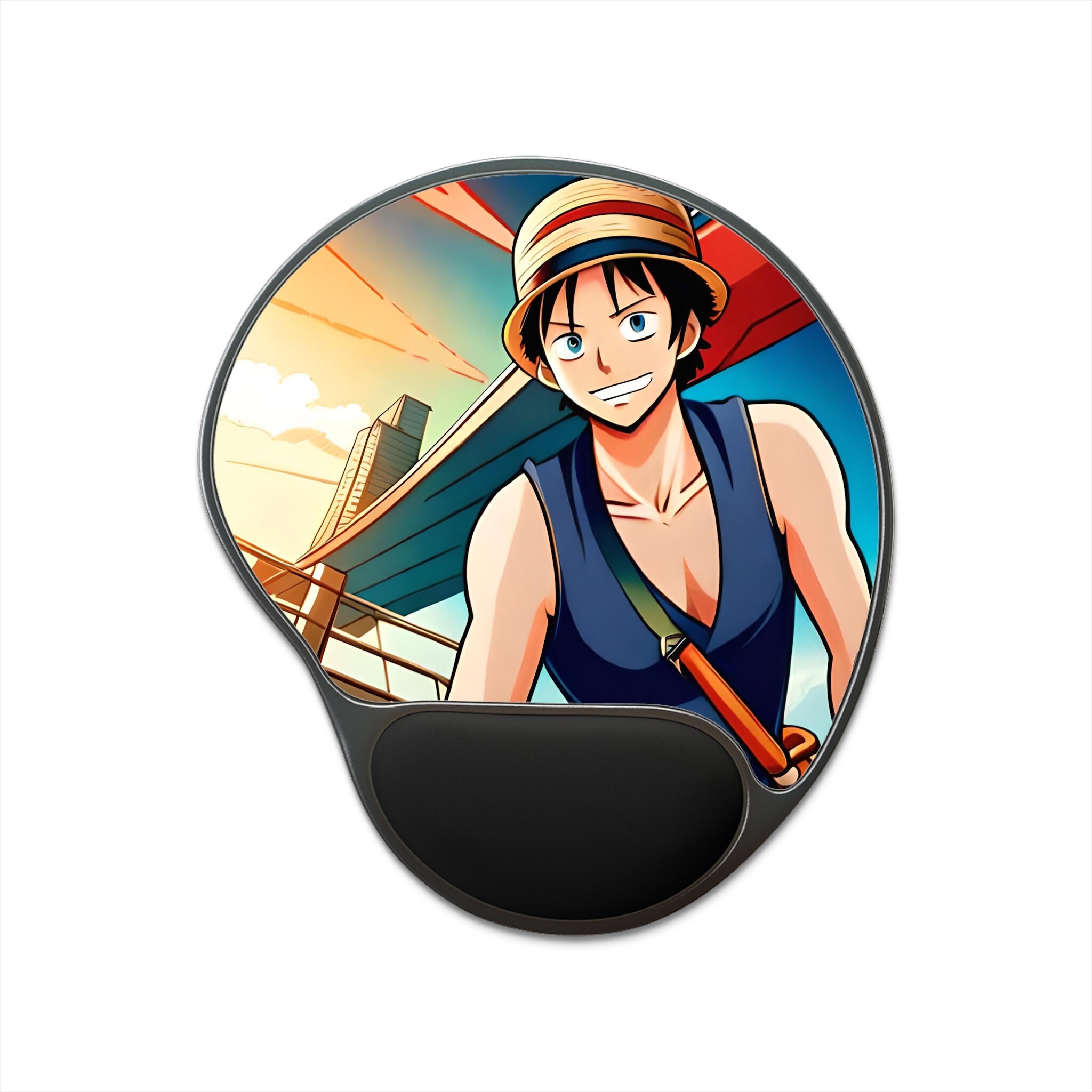 One Piece Anime Mouse Pad With Wrist Rest Etsy