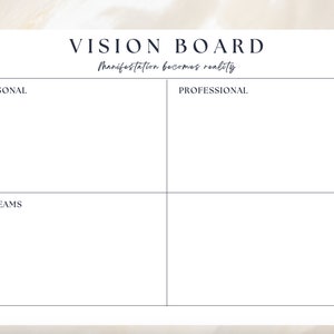 Vision Board Digital Printable Template Dream Manifestation Goal ...