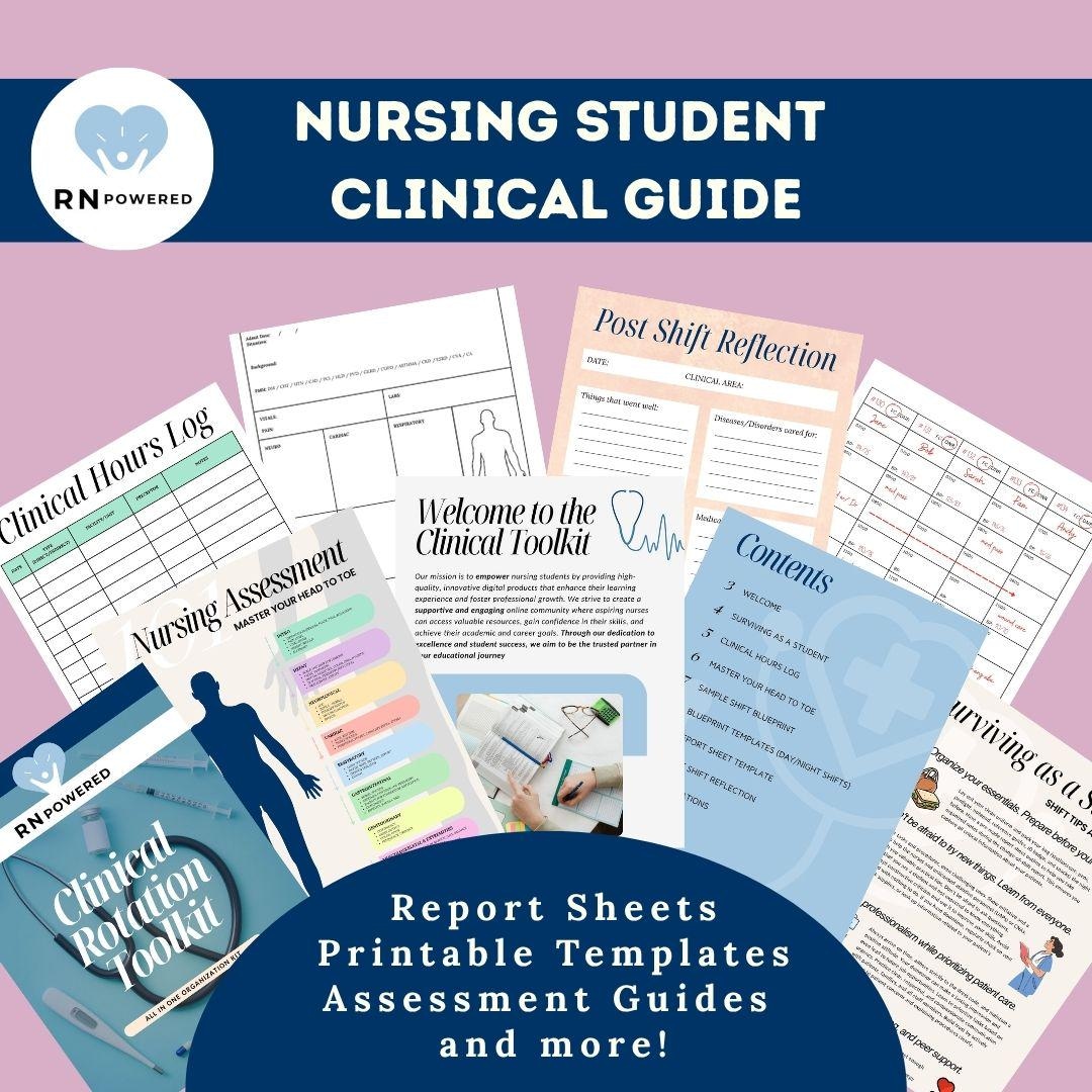 Clinical Rotation Toolkit | Nursing Student Resources | Templates ...