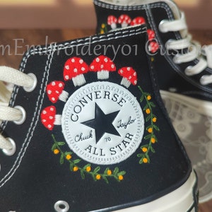 Customized Converse Embroidered Shoes Converse Chuck Taylor 1970s Embroidered Mushroom Converse Shoes Best Gift for Her