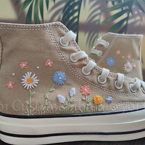 Customized Converse Embroidered Shoes Converse Chuck Taylor 1970s Embroidered Flower Converse Shoes Best Gift for Her