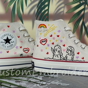 Customized Converse Embroidered Shoes Converse Chuck Taylor 1970s Embroidered Rainbow Girl Converse Shoes Best Gift for Her