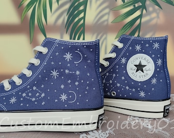 Customized Converse Embroidered Shoes Converse Chuck Taylor 1970s Embroidered Stars Converse Shoes Best Gift for Her