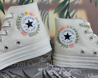 Maßgeschneiderte Converse bestickte Schuhe Converse Chuck Taylor 1970er Jahre bestickte Blumen Converse Schuhe bestes Geschenk für Sie