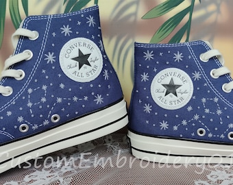 Customized Converse Embroidered Shoes Converse Chuck Taylor 1970s Embroidered Stars Converse Shoes Best Gift for Her