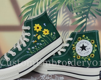 Low price Custom Converse Embroidered Shoes Converse Chuck Taylor 1970s Embroidered Sunflower  Converse Shoes Best Gift for Her