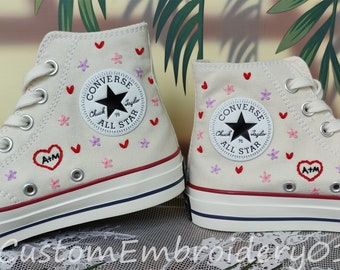 Customized Converse Embroidered Shoes Converse Chuck Taylor 1970s love Embroidered Converse Shoes Best Gift for Her