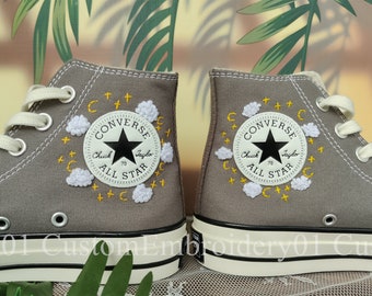 Maßgeschneiderte Converse bestickte Schuhe Converse Chuck Taylor 1970er Jahre bestickte Star&Cloud Converse Schuhe Bestes Geschenk für Sie
