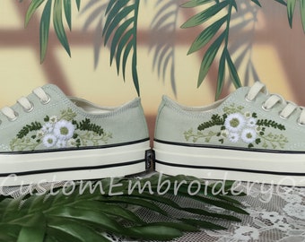 Low price Custom Converse Embroidered Shoes Converse Chuck Taylor 1970s Embroidered Flowers Converse Shoes Best Gift for Her