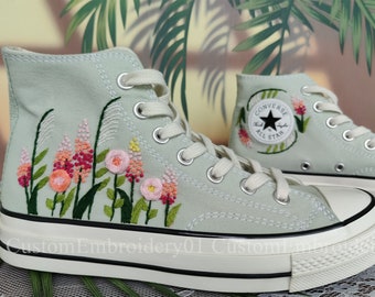 Customized Converse Embroidered Shoes Converse Chuck Taylor 1970s Embroidered Reeds&Rose Converse Shoes Best Gift forHer Wedding Gift