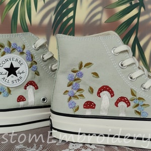 Customized Converse Embroidered Shoes Converse Chuck Taylor 1970s Embroidered Mushroom Converse Shoes Best Gift for Her