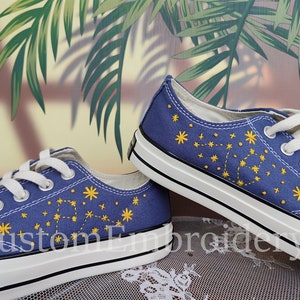 Customized Low-top Converse Embroidered Stars Shoes Converse Chuck Taylor 1970s Embroidered Flower Converse Shoes Best Gift for Her