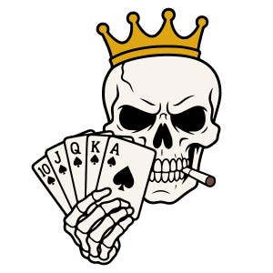 Skull Royal Flush SVG | Crown Skull Poker PNG | Skull King SVG Bundle | Cricut Silhouette Cut File | Digital Download