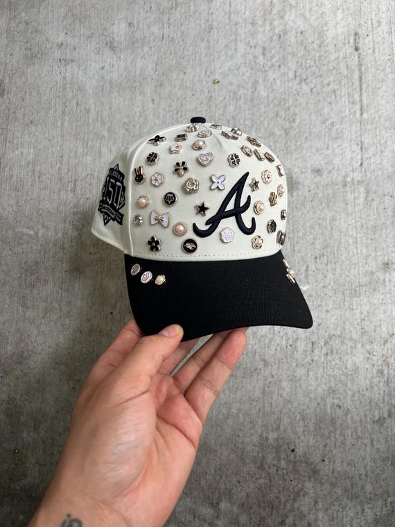 Charm Embellished New Era Adjustable Caps, Custom Blinged Out Hat, Unisex Fashion Accessory