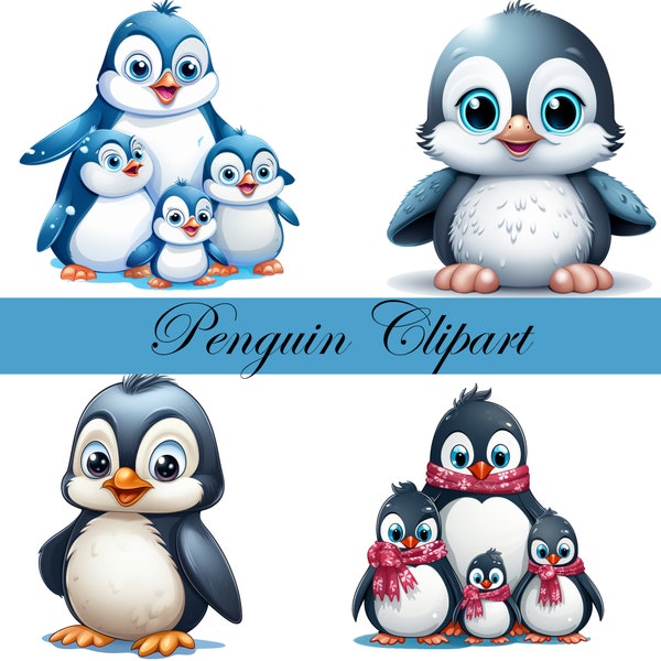 Penguin Clipart, Digitaler Download, Pinguine Clip Art, digital graphic