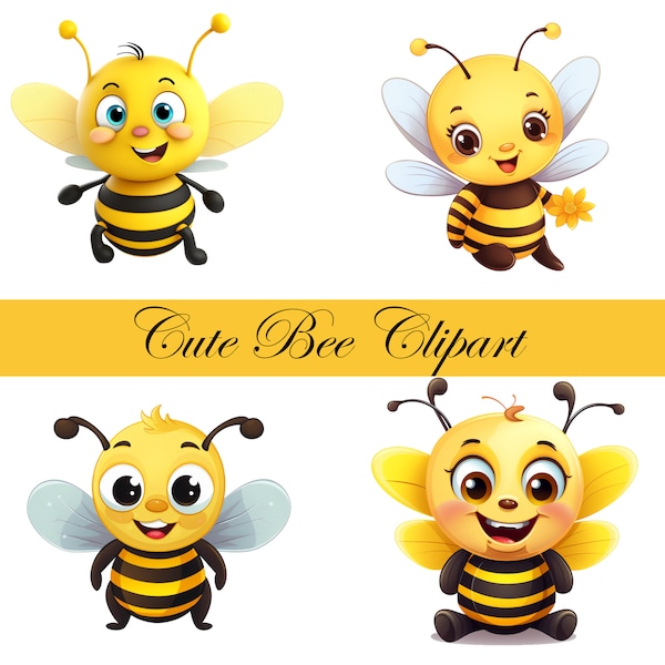 Cute Bee Clipart, Digitaler Download, Biene Clip Art, digital graphic