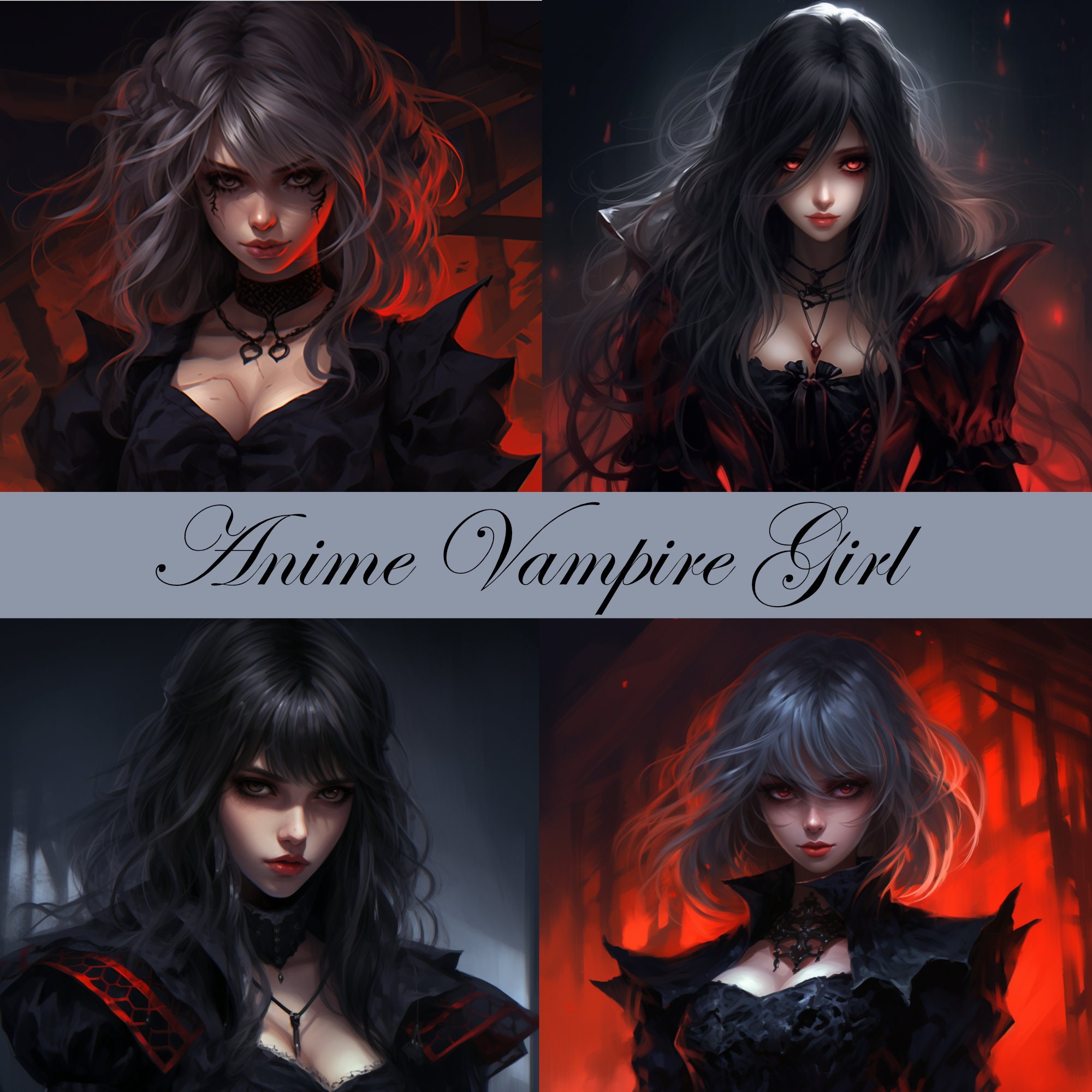 Dark Anime Girl Art Anime Aesthetic Print Gothic Emo Gamer -  Finland