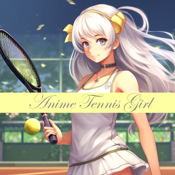 Anime Tennis Girl - digitaler download, Grafik, Sport