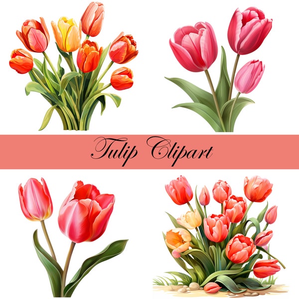 Tulip Clipart, Digitaler Download, Tulpen Clip Art, digital graphic