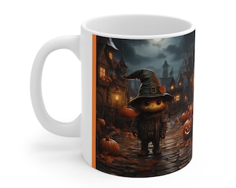 Funny Farmhouse Pumpkin Spice coffe Mug 11oz Halloween Mug Autumn Ghost Coffee fall Mug ceramic spooky Gift kids