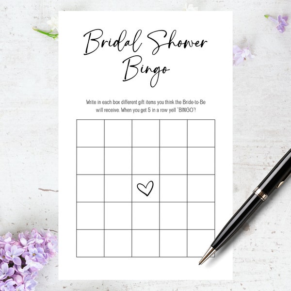 Bridal Shower Bingo Game Cards, Bridal Shower Games, Wedding Shower Bingo Game, Bridal Shower Printable Games, Instant Download File