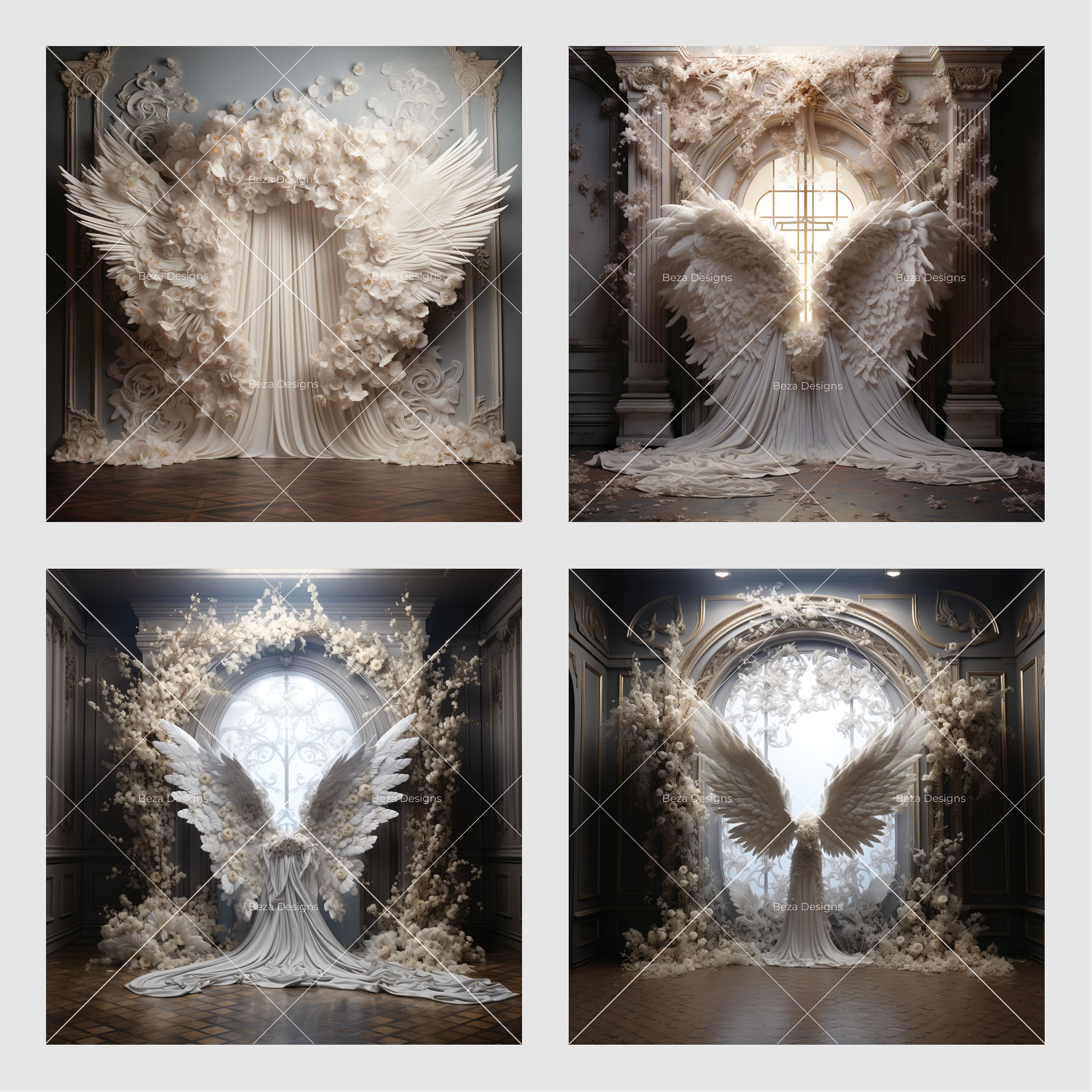 22 X Digital Backdrops, Angel Wings Digital Backgrounds, Maternity ...