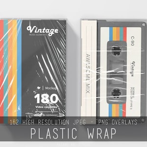 リアルなプラスチックラップオーバーレイ、Adobe Photoshop 用のプラスチックテクスチャイラストオーバーレイ