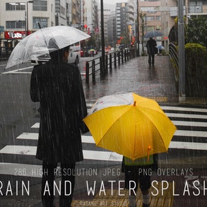 Rain overlays, realistic rain, rain png, Overlay for Adobe Photoshop