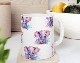 Baby Elephants Watercolor ceramic 11oz Mug