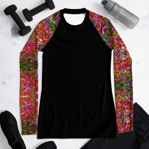 Japanese Maple Print Women&#39;s Rash Guard Shirt