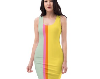 Retro Stripes Bodycon Dress